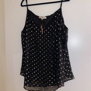 Loft PLUS Black and Gold Silk Cami